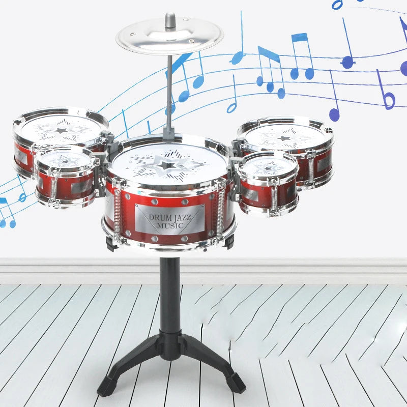 Simulation Jazz Drum Music with 5 Drums Sets Musical Instruments Toys - ToylandEU