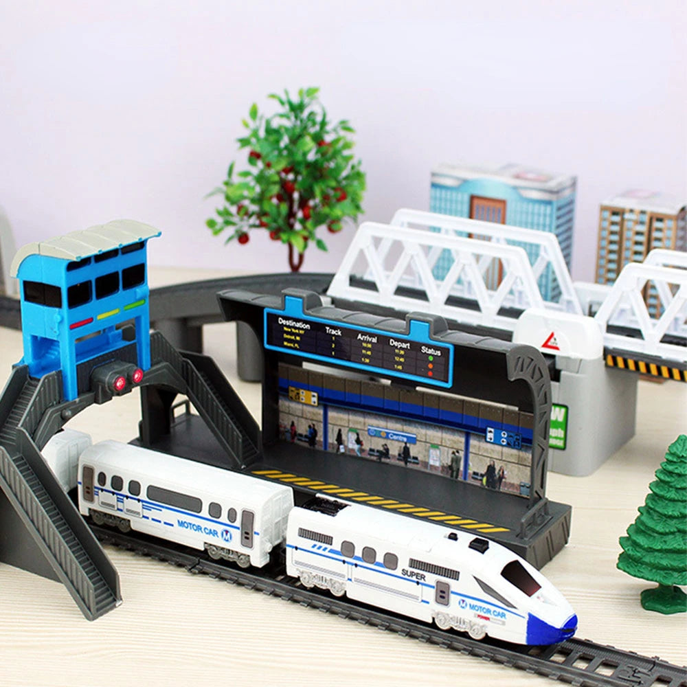 DIY Electric Train Set For Kids With Realistic Rail Tracks