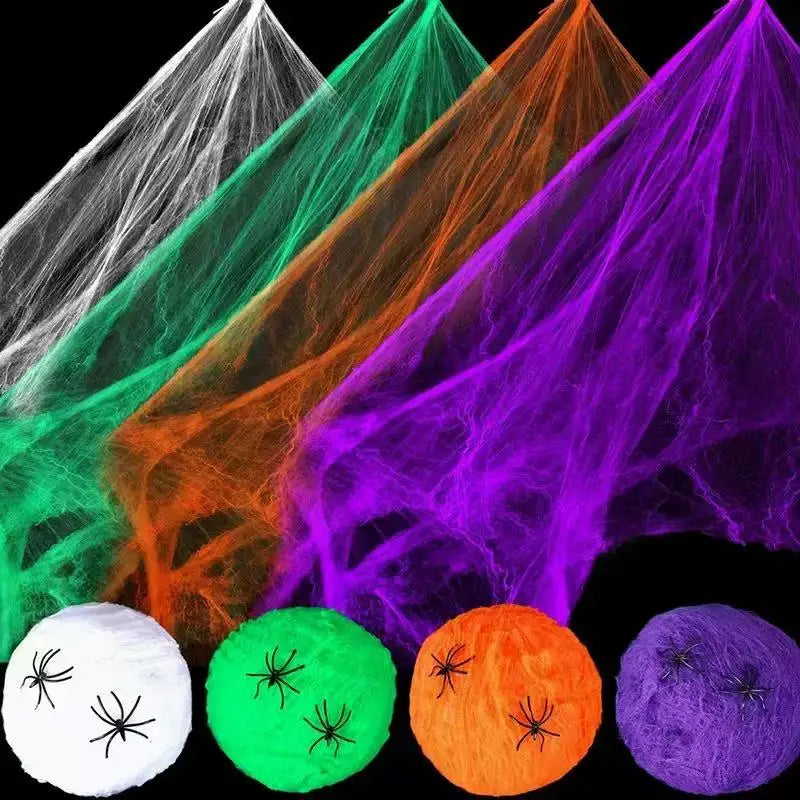 Halloween Spider Web | Stretchy Polyester | Horror Gothic Home Decor