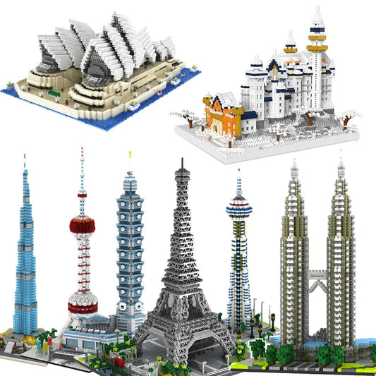 Taj Mahal Shanghai Triumphal Arch Pyramid Micro Blocks Architecture - ToylandEU