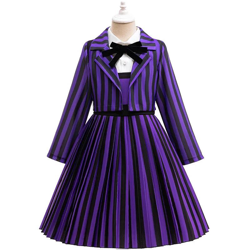 Girls Gothic Dress | Mid-Calf Draped | Toylandeu™