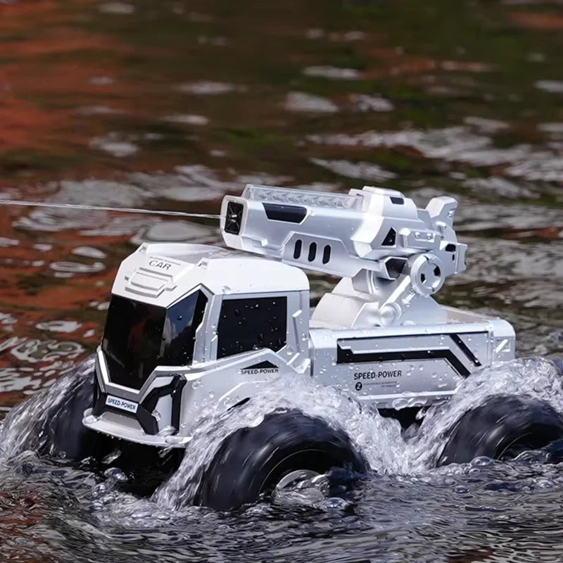 RC Car | 2.4GHz Remote | Amphibious 4WD All Terrain | Water Cannon Battle