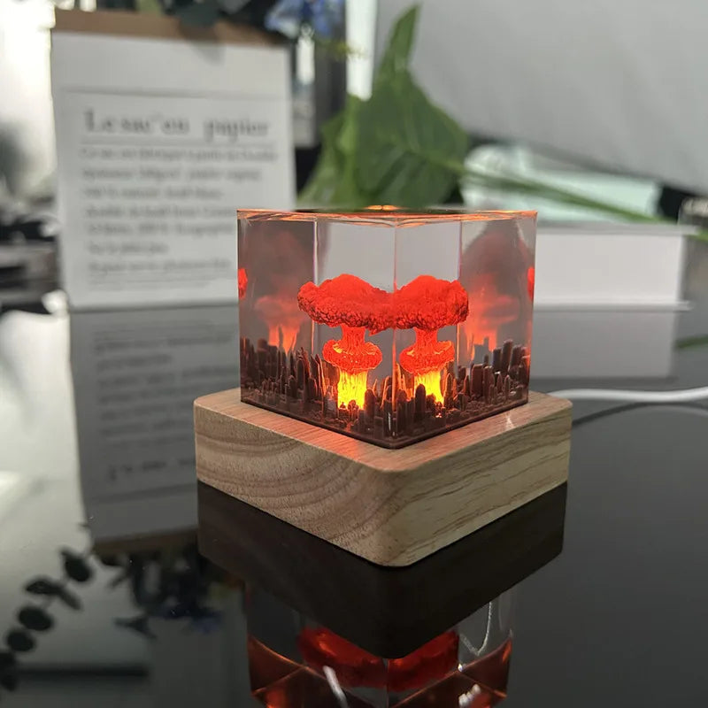 DIY Resin Lava USB Night Light with Handmade Atomic Bomb Design - ToylandEU