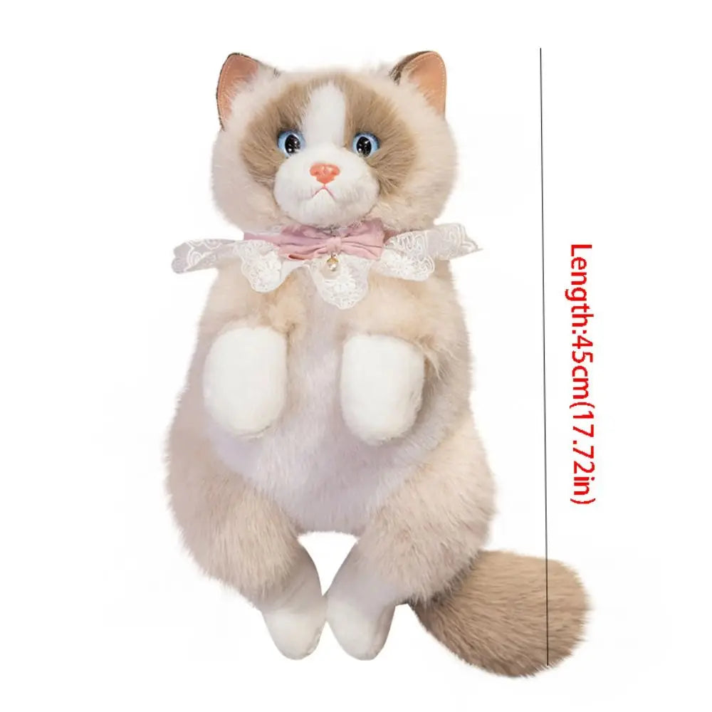 Plush Cat Backpack Realistic Puppet Style For Travel