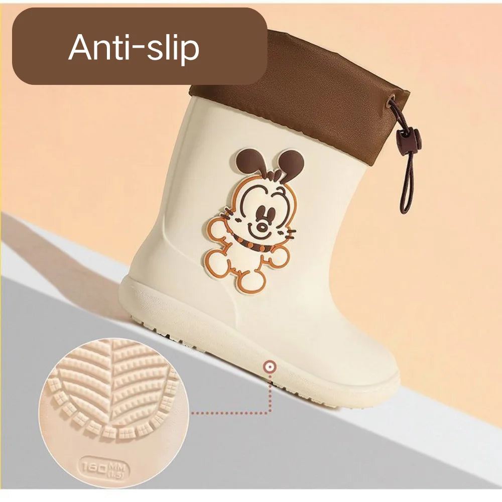 Kids Rain Boots | Non Slip Grip | Hook And Loop Closure | Ages 4 To 6