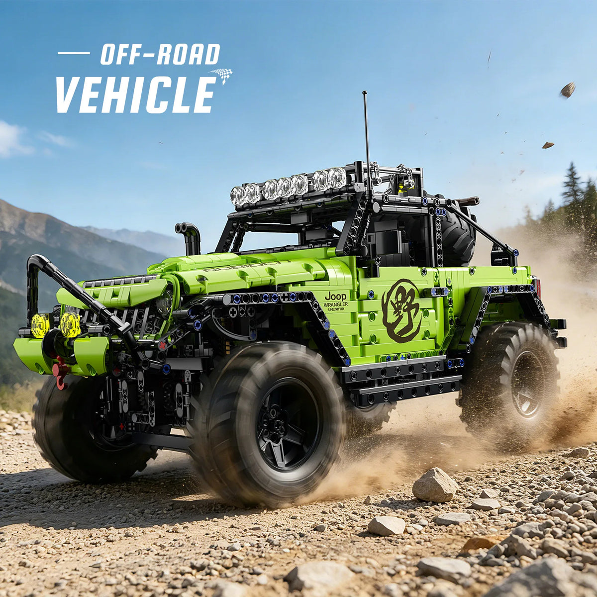 Off Road Truck Building Set | 1:8 Scale 4WD | 2357 Pieces | Black