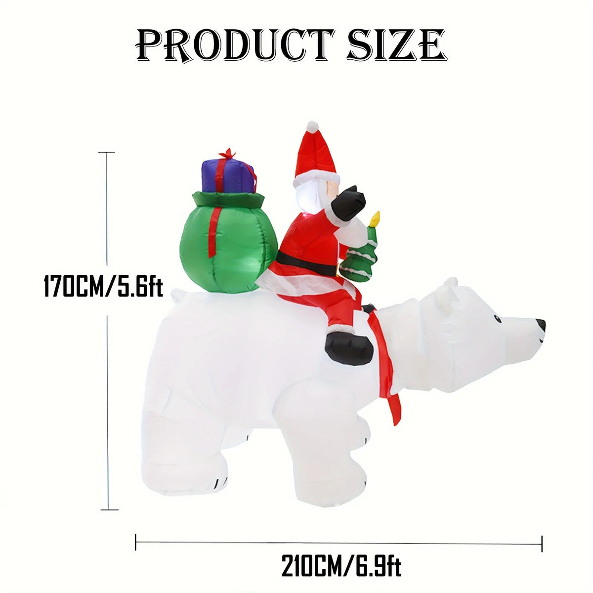 Inflatable Santa Claus | 6.9 Ft Led Lights | Shaking Head | Christmas Yard