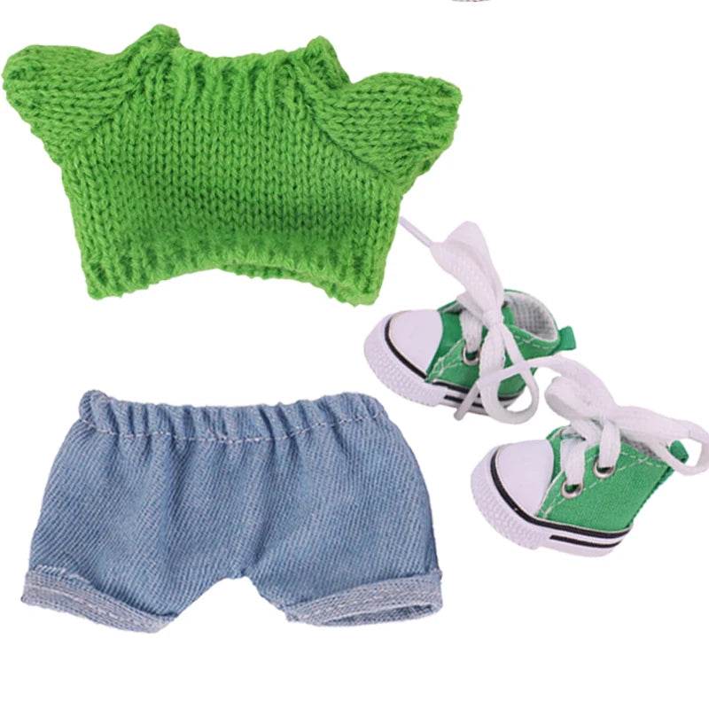 Doll Sweater Overall Shoes 3Pcs Set For Labubu Clothes - ToylandEU