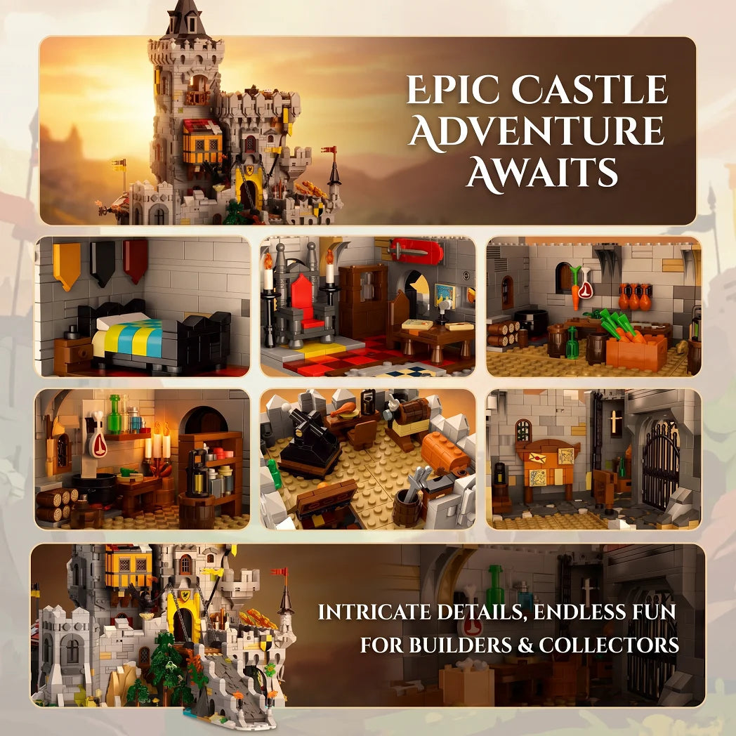 Medieval Castle Building Blocks | 4961 Pcs | Compatible Bricks | Adult Model Kit