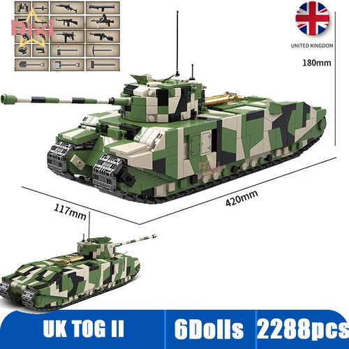 WW2 Military Tanks Building Block Set - Panther & Sherman Models for Children 6+ ToylandEU.com Toyland EU