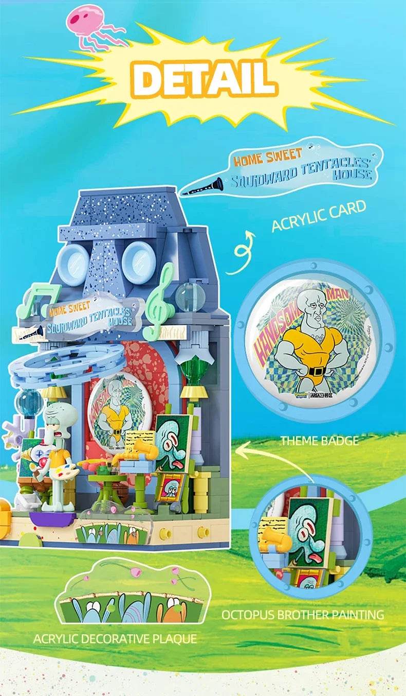 Spongebob Cartoon Krusty Krab Restaurant Building Blocks Toy - ToylandEU
