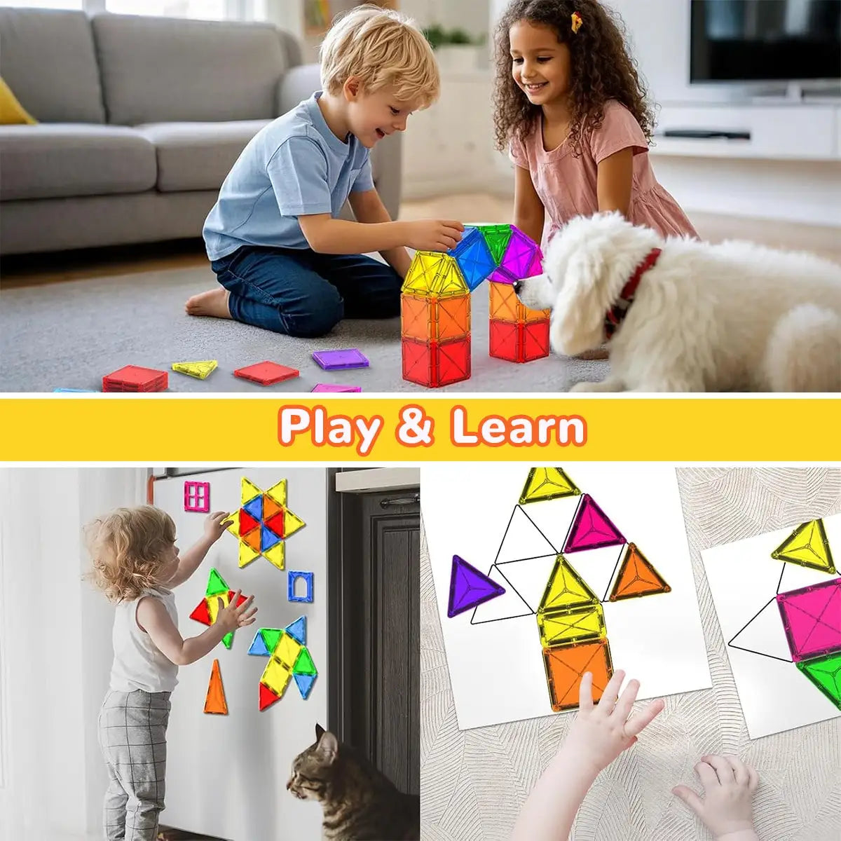 Magnetic Building Blocks | Small Size | Plastic Construction Toy | Ages 4 to 6