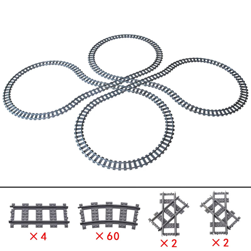 City Train Tracks Building Blocks Kit For Kids DIY Creativity