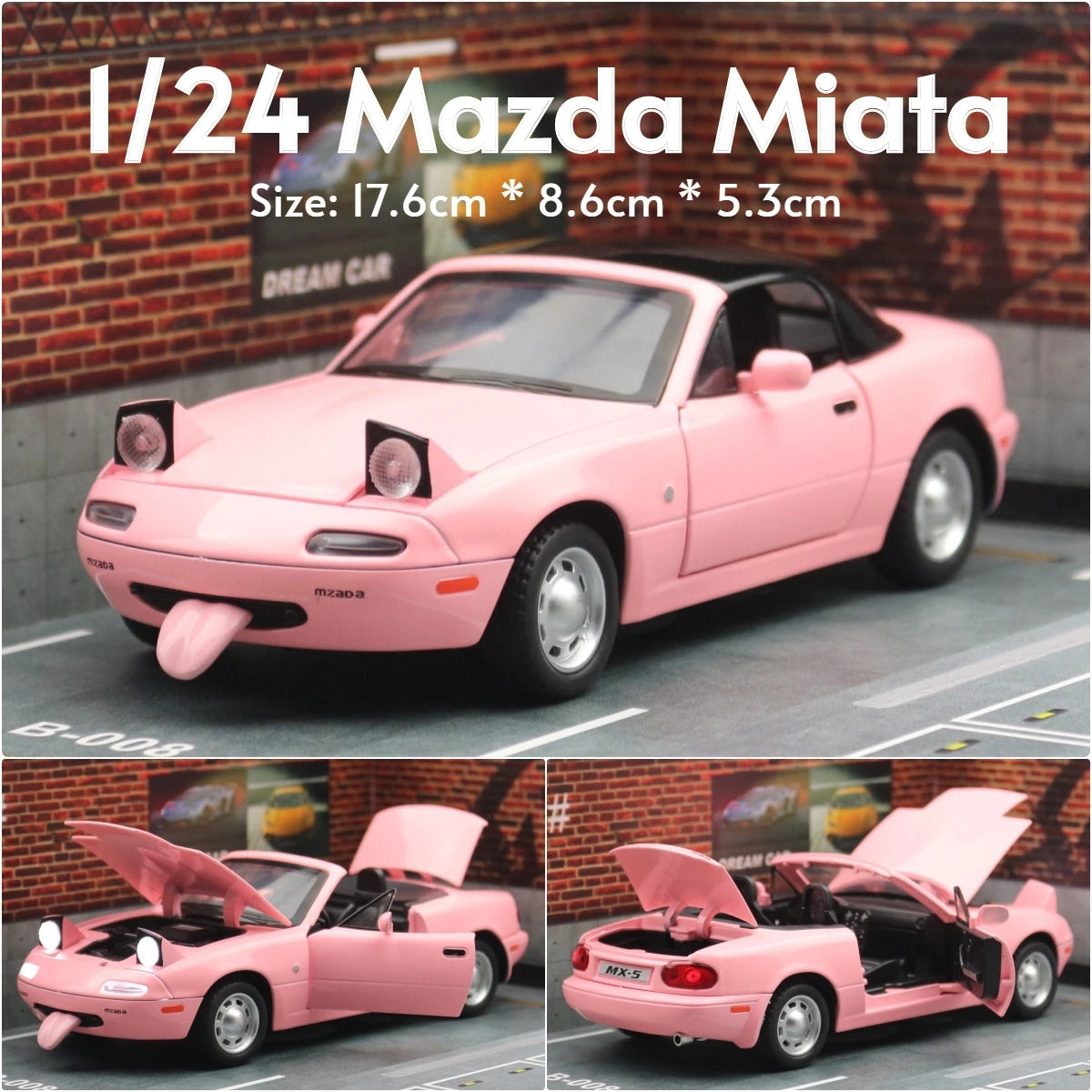 Diecast Model Car | 1/32 Scale | Sound And Light | Mazda Mx5 Model