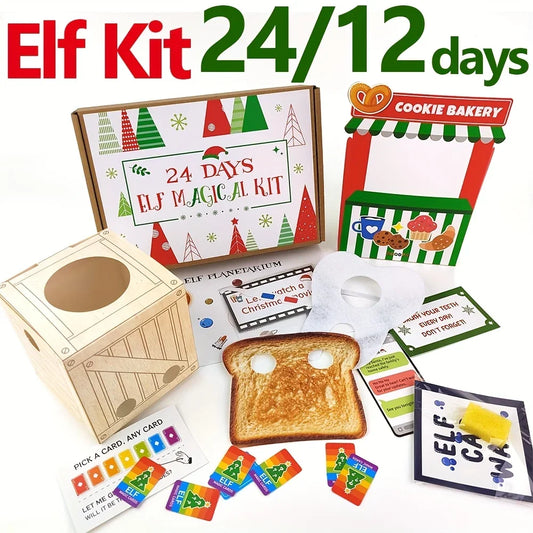 Advent Calendar | 24 Day Elf Kit | 24 Props And 12 Activities | Elf House Food Crafts And Games