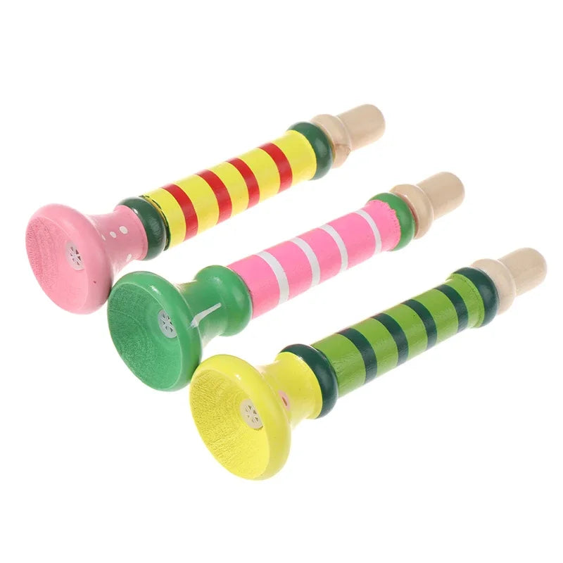 1pc Wooden Trumpet Education Toy Safe Non-toxic Trumpet Piccolo