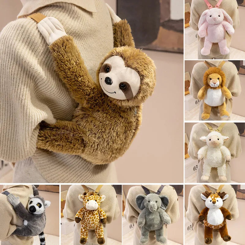 Cute Animal Plush Backpack For Kids 40cm With 8 Styles