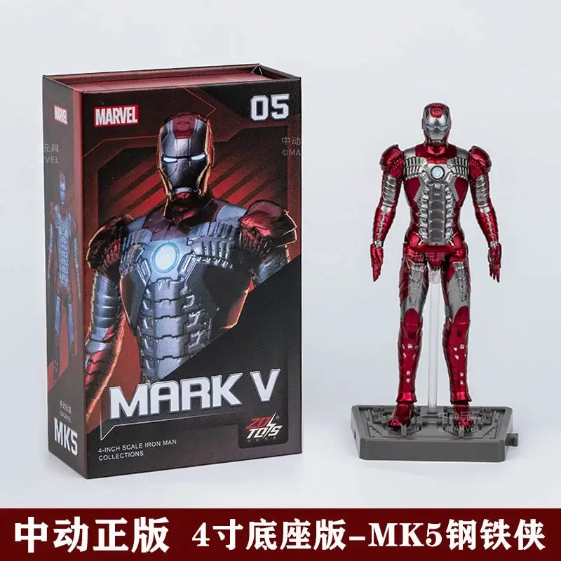 Hot Zd Toys Iron Man 4 Inches With Base Mk1 Mk2 Mk3 Mk4 Mk5 Mk6 Mk7 Action Figures Tony Stark Model Action Figure Gift - ToylandEU