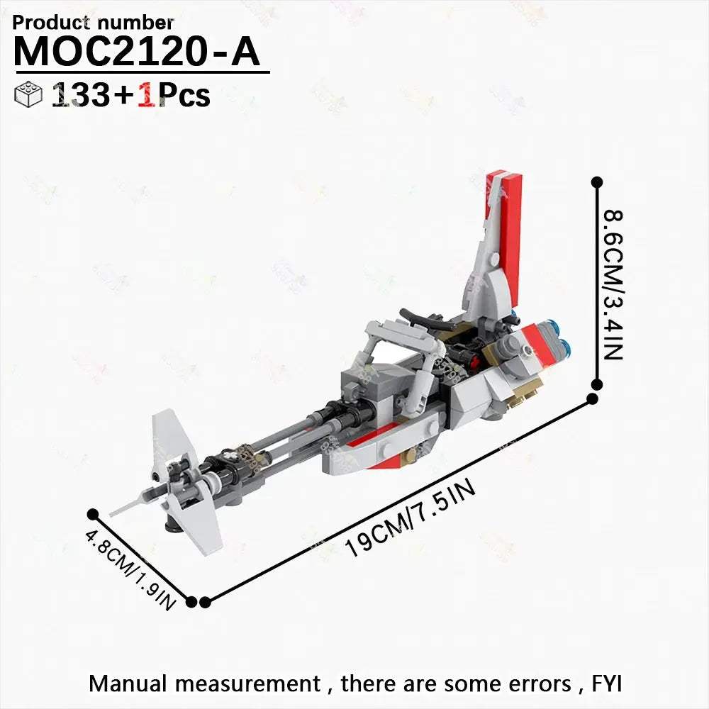 MOC Space Wars Movie Series Interplanetary Flying Motorcycle Combat Robot Airship Scout Building Blocks DIY Brick Kids Toy Gifts - ToylandEU