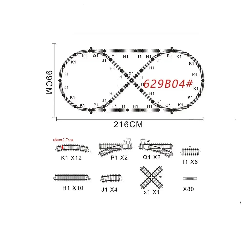 Train Track Crossing Expansion Set for Model Railways