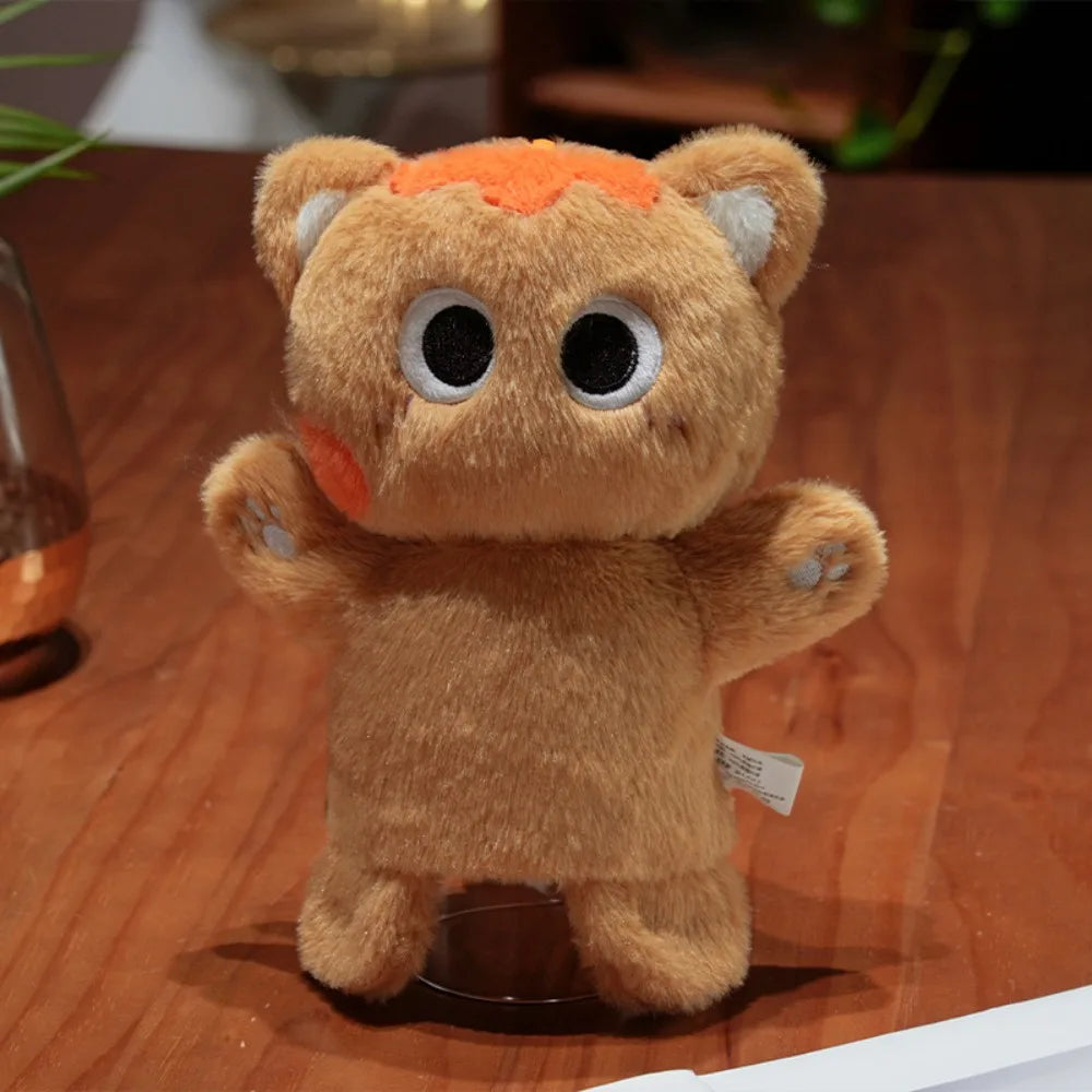 Cat Hand Puppet | Soft Plush | Finger Puppet | Black Beige