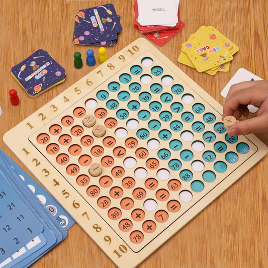 Montessori Wooden Multiplication Board Game Math Toys Counting Hundred - ToylandEU