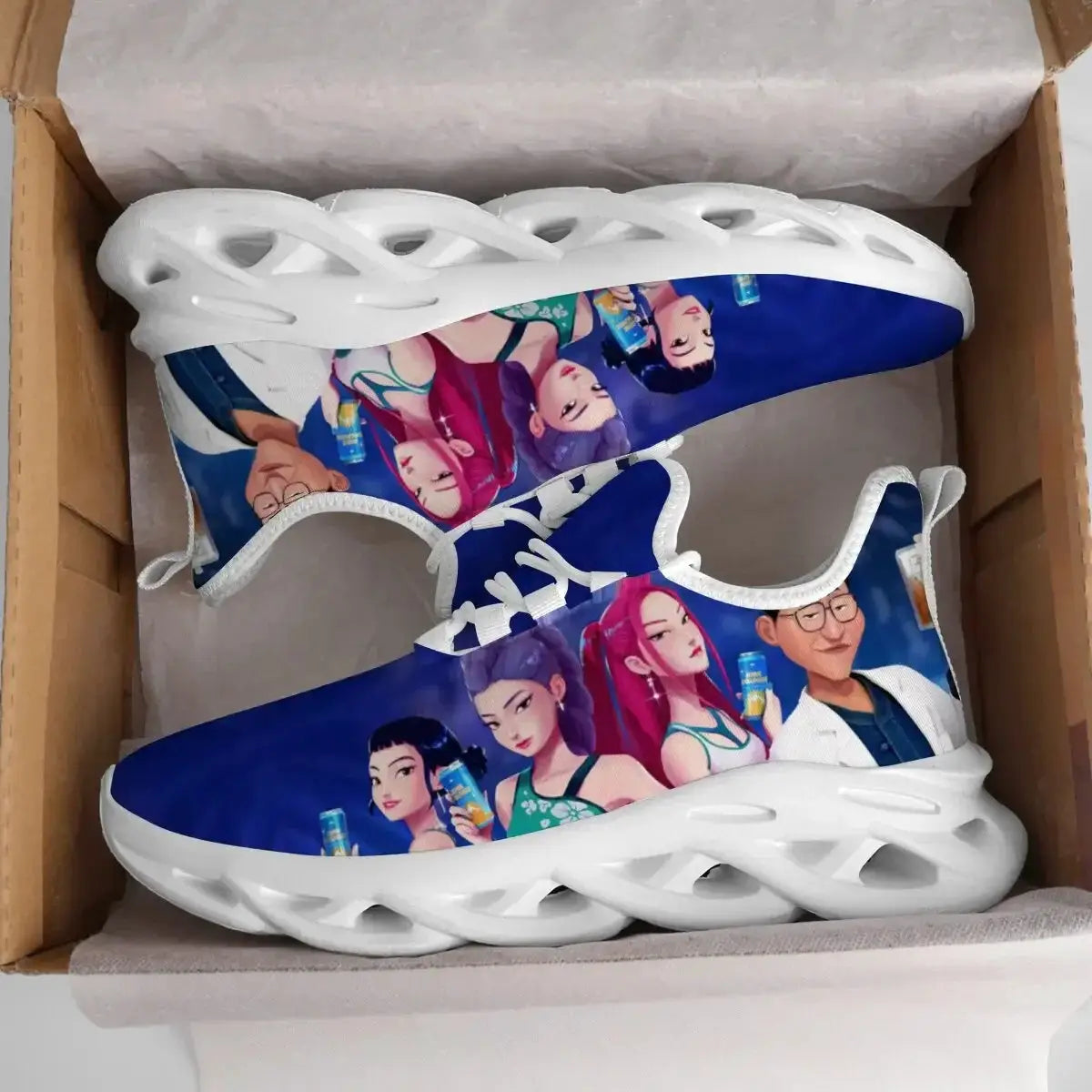 Children's Parent-child Shoes for Spring Cartoon Character Print Lightweight Sneakers Breathable Flat Heel Lace-up Casual Shoes - ToylandEU