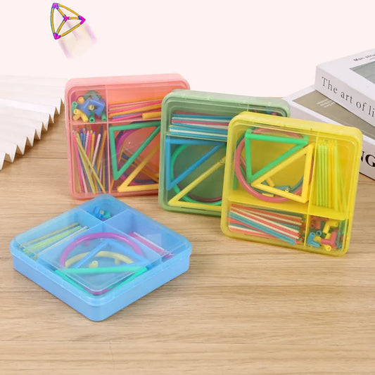 3D Geometric Shape Building Set for Kids - Educational Math Puzzle Toy