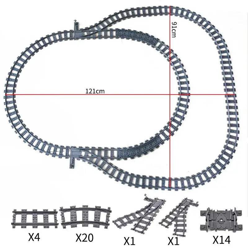 Flexible Train Tracks and Forked Crossing for Lego Compatible Blocks - ToylandEU