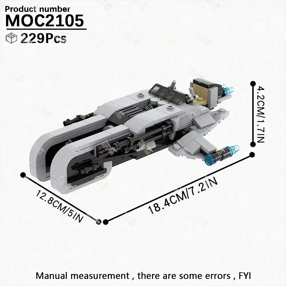 MOC Space Wars Movie Series Interplanetary Flying Motorcycle Combat Robot Airship Scout Building Blocks DIY Brick Kids Toy Gifts - ToylandEU