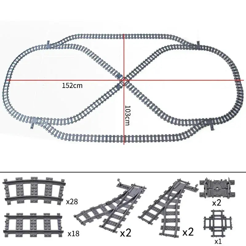 Lego Compatible Flexible Train Tracks Building Set For Kids - ToylandEU
