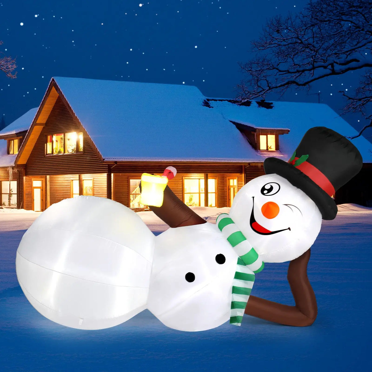 Christmas Inflatable Snowman | 9.8 Ft Lighted | Outdoor Yard Lawn Decor
