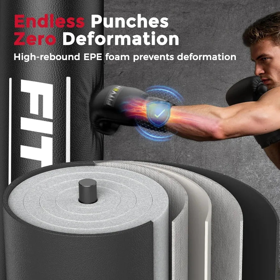 Freestanding Punching Bag With Boxing Gloves Suction Cup Base