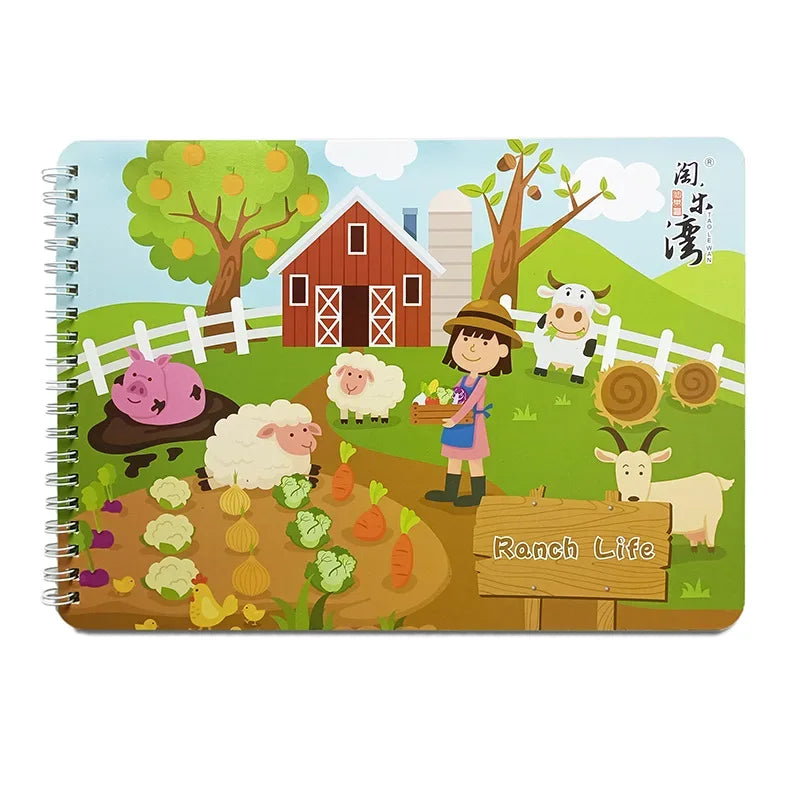 Montessori Busy Sticker Book 3D Farm Life Quiet Learning Toy - ToylandEU