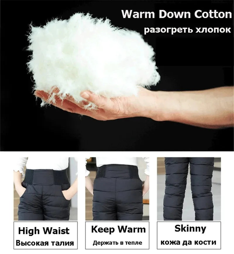 Kids Winter Pants | Cotton Padded Warm | Elastic Waist | Unisex Sizes 7 13