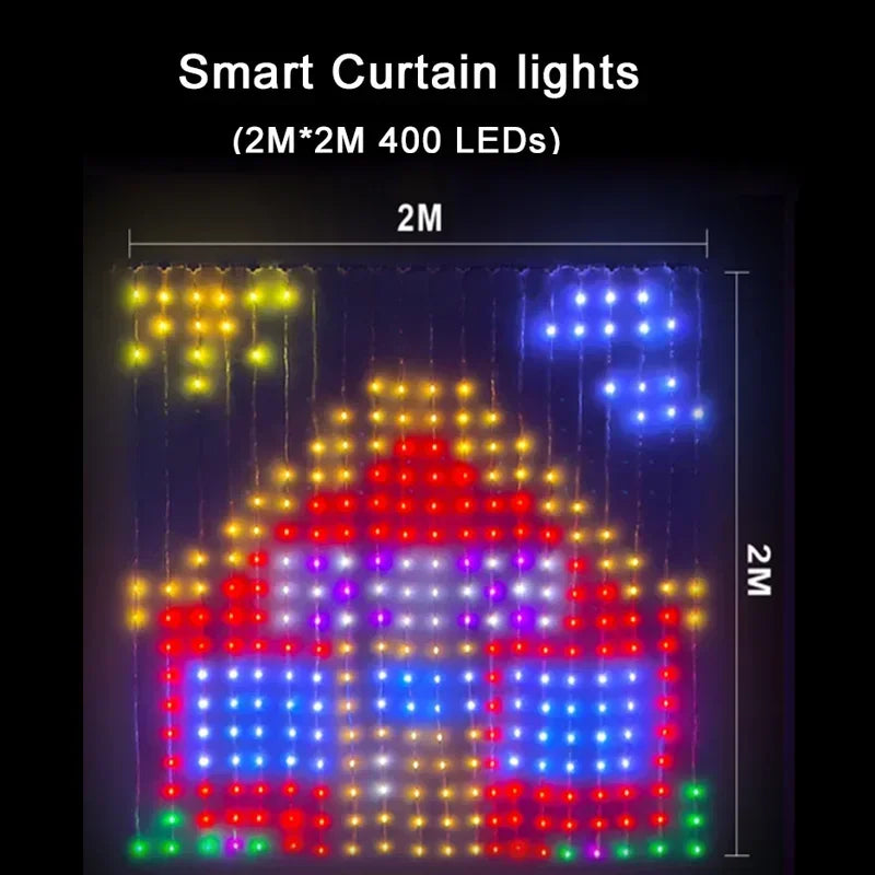 Smart Curtain Lights | App Control IP65 Waterproof | Music Sync | 2Mx2M 3Mx3M