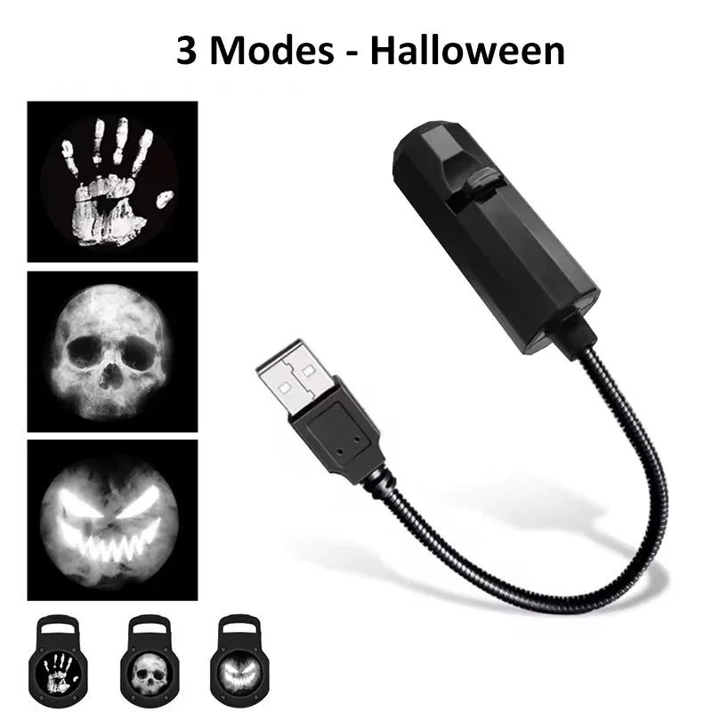 Scene Projector Lamp | Rotating Head | Switchable Patterns | USB Night Light