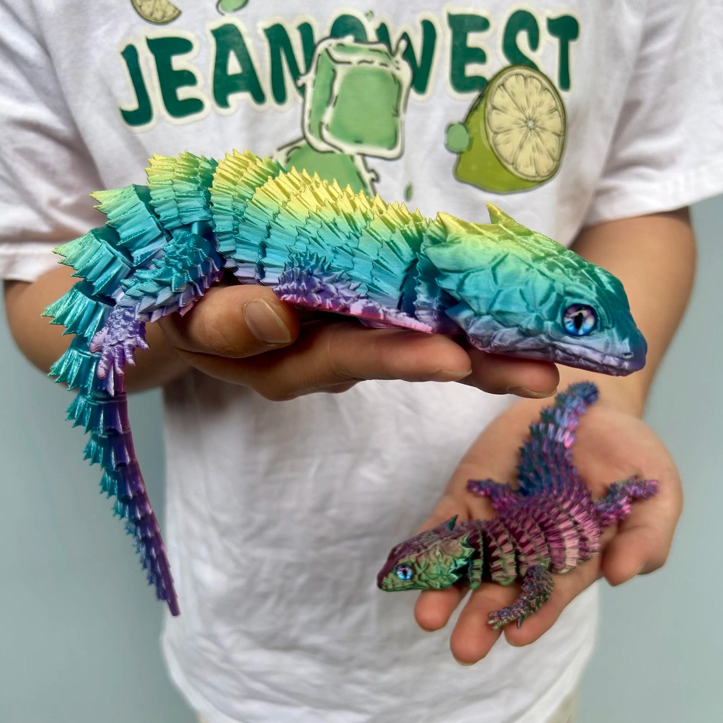 Vibrant 3D Printed Lizard Statue For Colorful Home Decor Gift