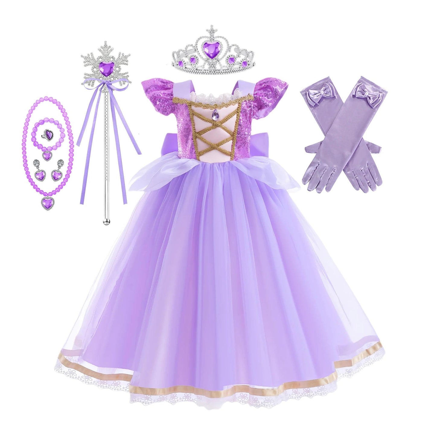 Girls Princess Dress | Purple Ball Gown | Toylandeu™