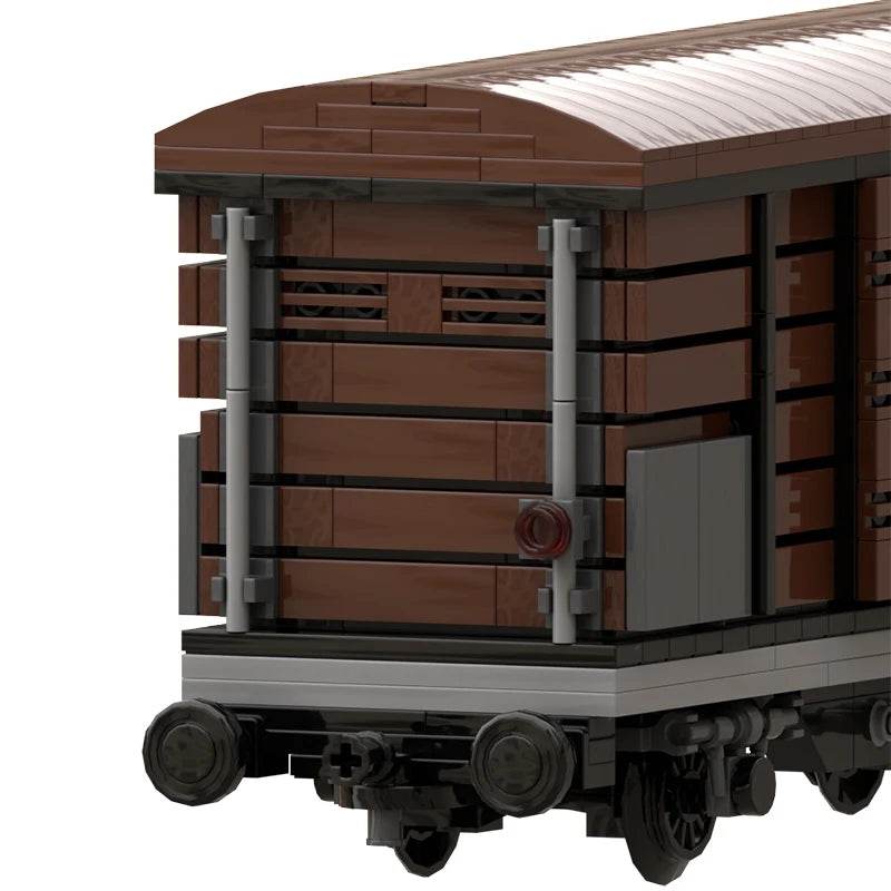 Boxcar Goods Wagon Building Block Kit MOC Railway Carriage - ToylandEU
