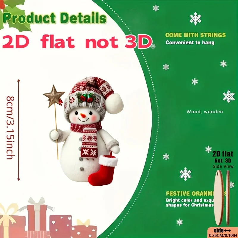 Hanging Snowman Ornaments | 15 Piece Set | Assorted Designs | Festive Decor