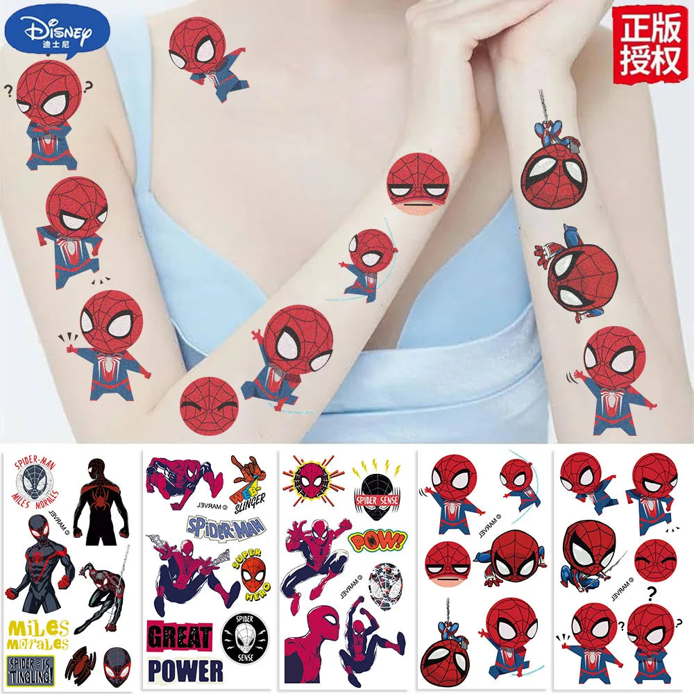 Temporary Tattoos | Spider Man Theme | Size 12 by 6.8 cm | 10 Pcs Set
