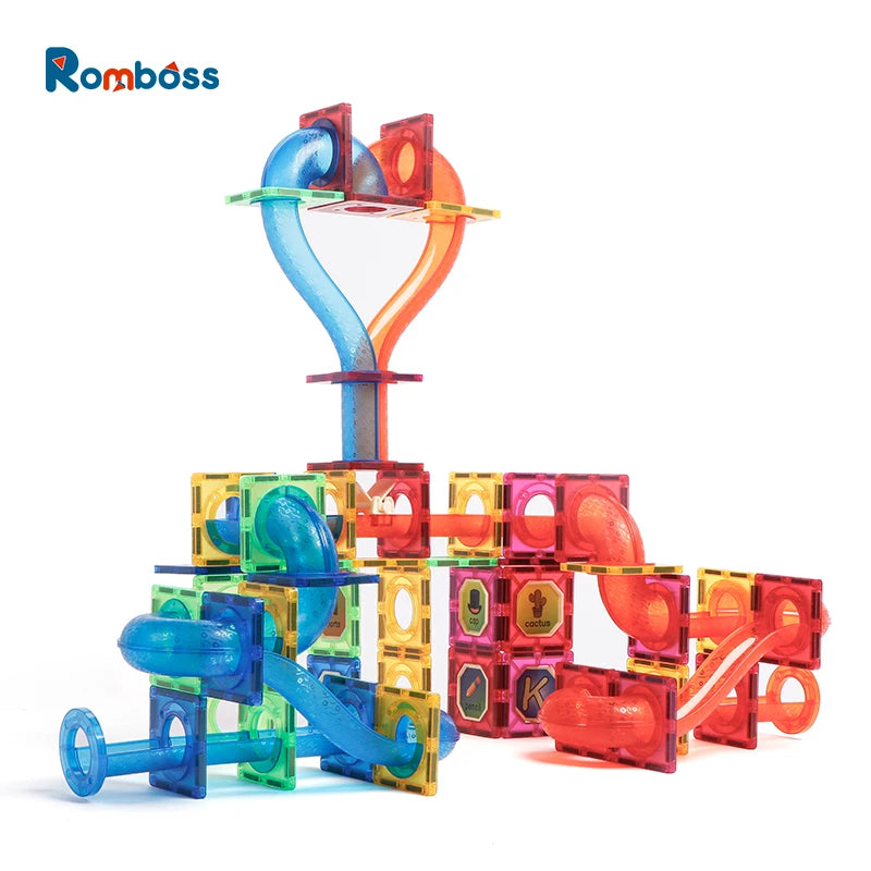 171PCS Magnetic Building Blocks Marble Run Race Track Assembly Toys