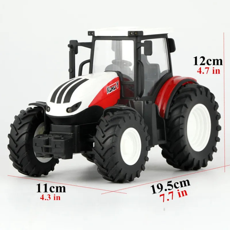 Remote Control Farmer Car 1:24 Scale Tractor Trailer with LED Headlight and 2.4G Remote Control - ToylandEU