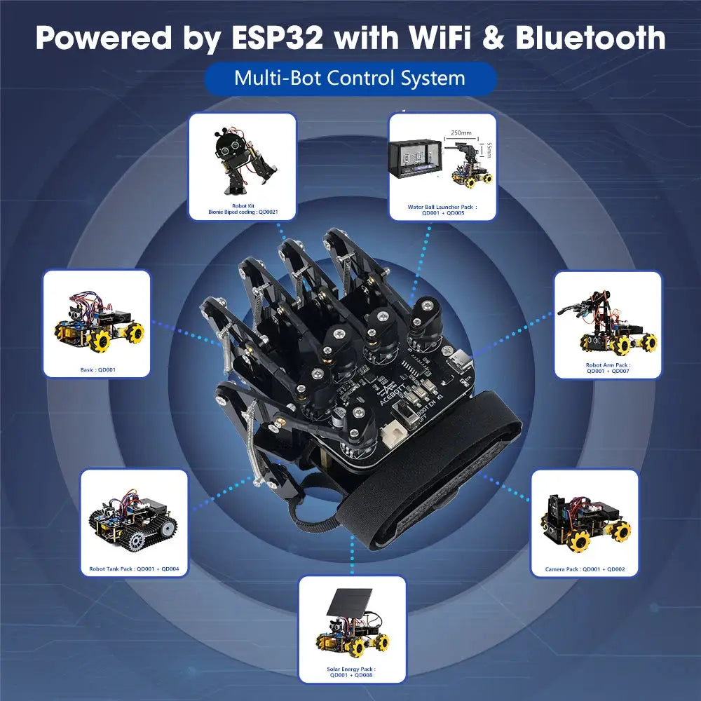 ACEBOTT Sensing Gloves Gesture Control Smart Car Motion-Sening Glove Robot Car kit for Arduino Kit - ToylandEU