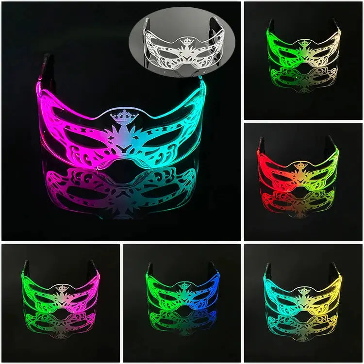 Luminous Glasses 7 Colors and 4 Modes Cyberpunk Glasses Futuristic Sunglasses rave Accesories for man women cospaly supplies - ToylandEU