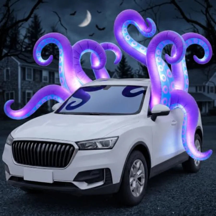 Inflatable Octopus Tentacle Decoration | LED Lights | Black | Trunk or Treat