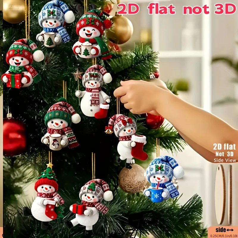 Hanging Snowman Ornaments | 15 Piece Set | Assorted Designs | Festive Decor