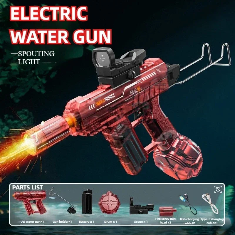 Electric Water Gun | LED Light Recoil | Long Range Blaster