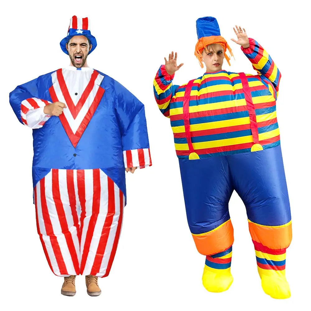 Clown Inflatable Costume | Battery Powered Blower | Durable Polyester | Adult